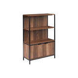 Rye Studio Sarah Walnut and Steel Bookcase with Doors
