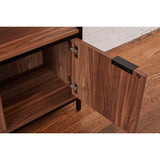 Rye Studio Sarah Walnut and Steel Bookcase with Doors