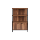 Rye Studio Sarah Walnut and Steel Bookcase with Doors