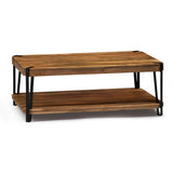 Ryegate Natural Live Edge Solid Wood with Metal Coffee Table, Natural