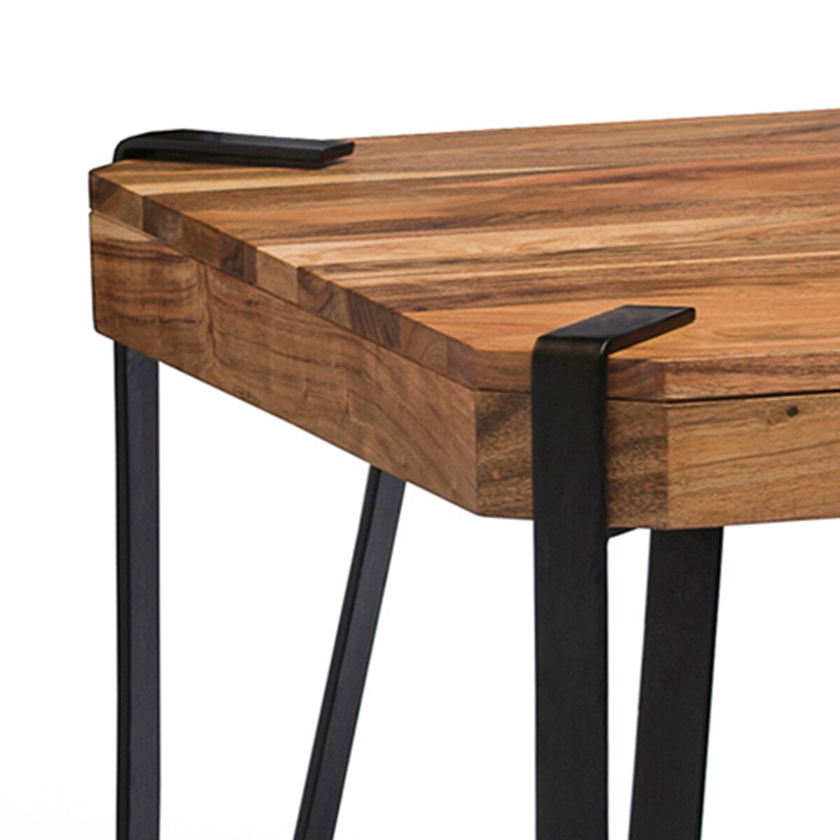 Ryegate Natural Live Edge Solid Wood with Metal Coffee Table, Natural