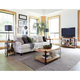 Ryegate Natural Live Edge Solid Wood with Metal Coffee Table, Natural