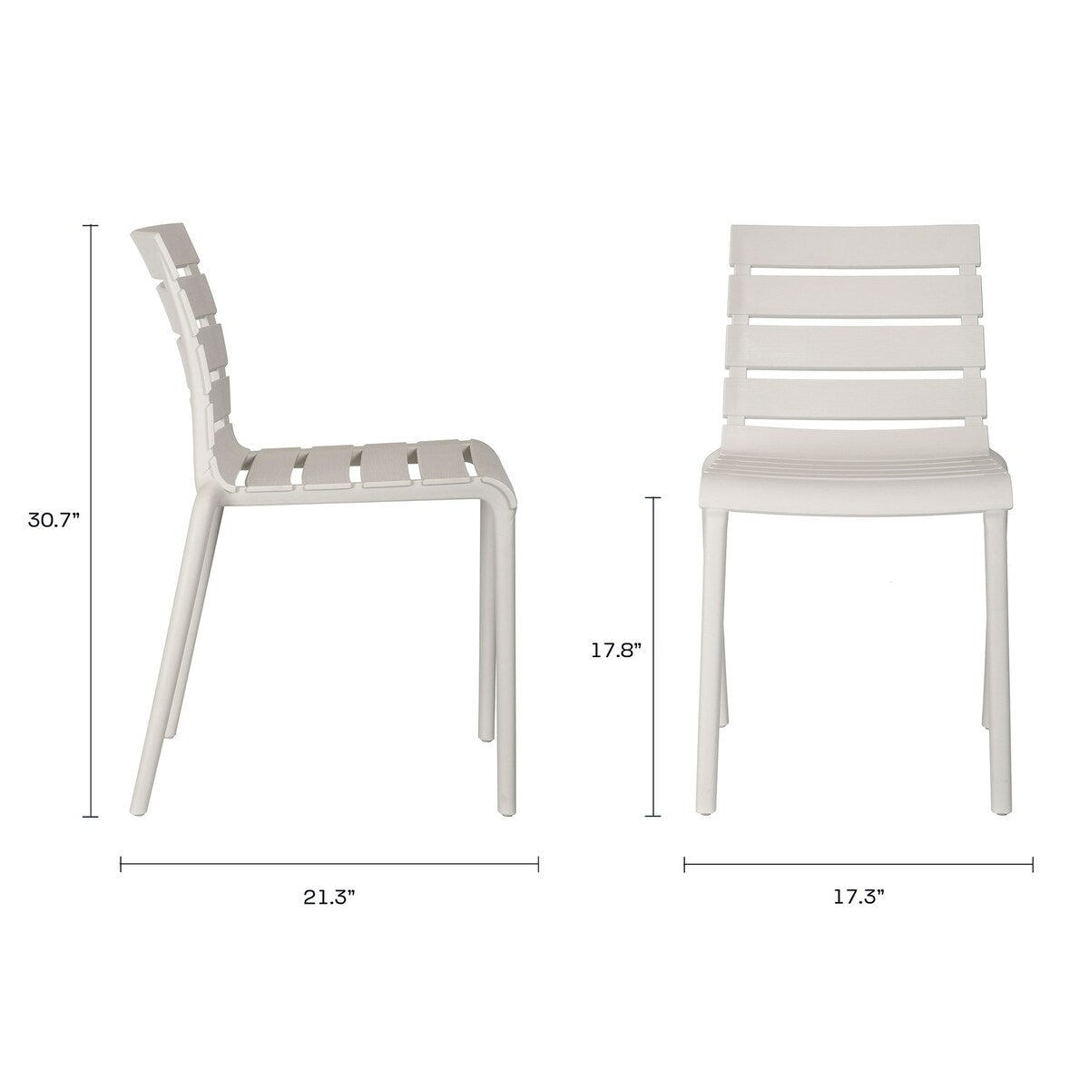 Rylan Stackable Plastic Chair for Indoors or Outdoors - Set of 2
