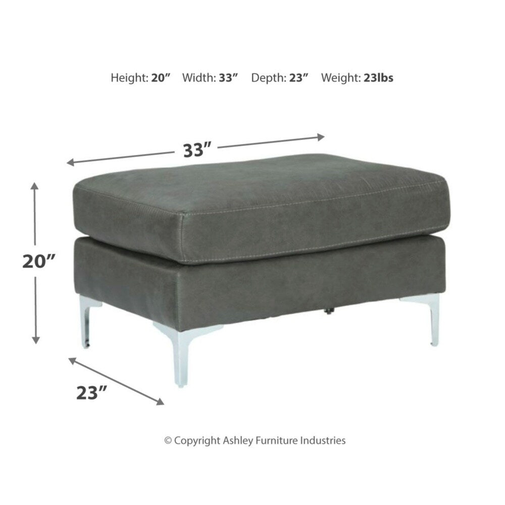 Ryler Ottoman - Charcoal