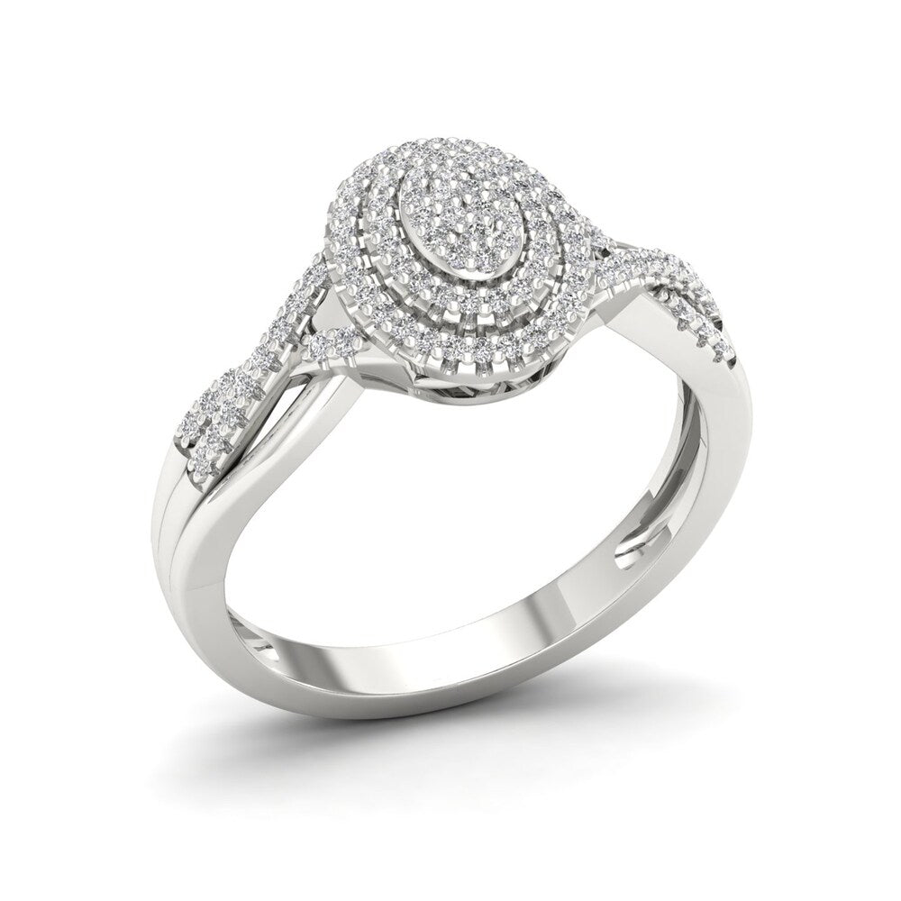 Sterling Silver 1/4ct TDW Diamond Engagement Ring