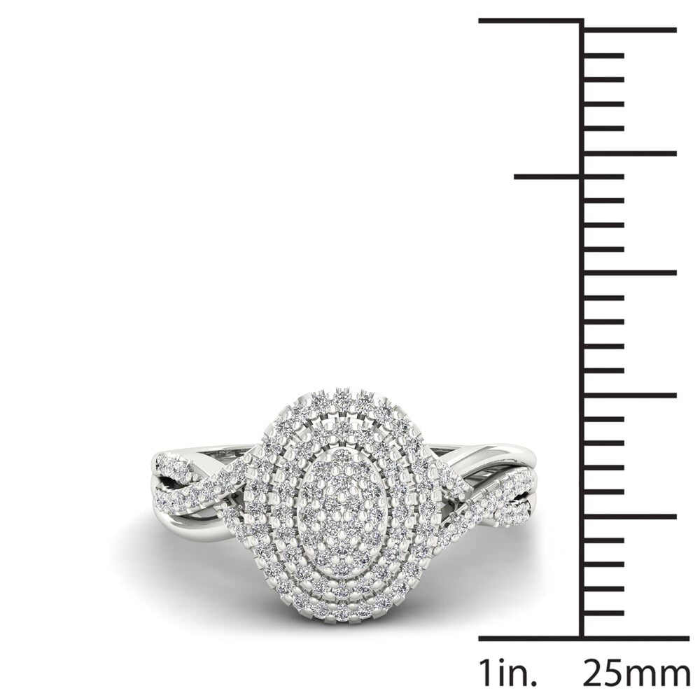 Sterling Silver 1/4ct TDW Diamond Engagement Ring