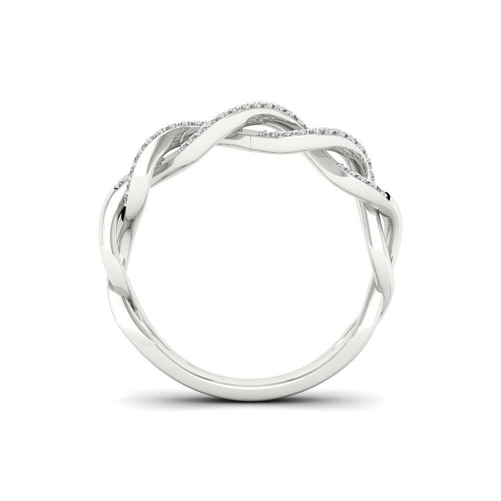 S925 Sterling Silver 1/6ct TDW Diamond Fashion Ring