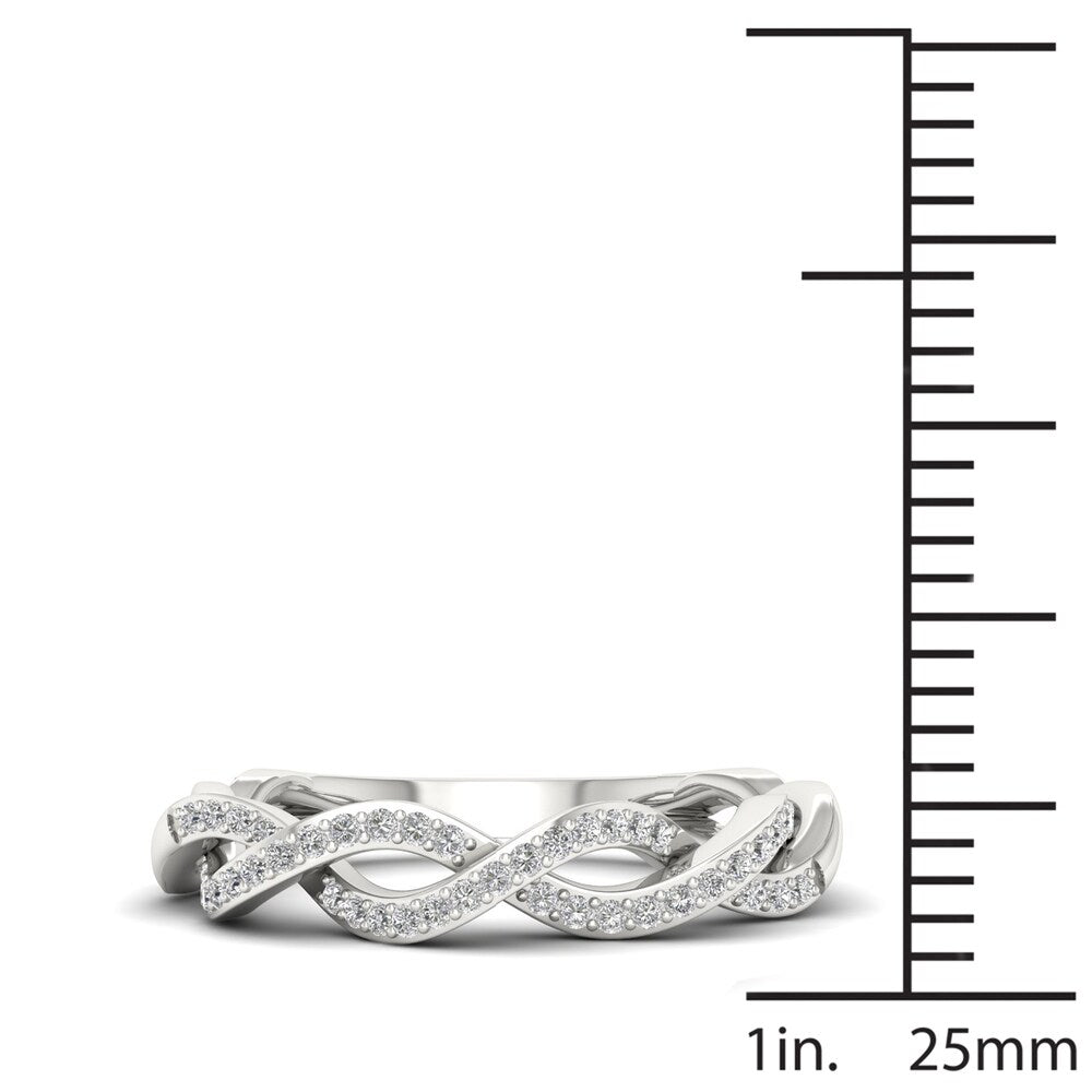 S925 Sterling Silver 1/6ct TDW Diamond Fashion Ring