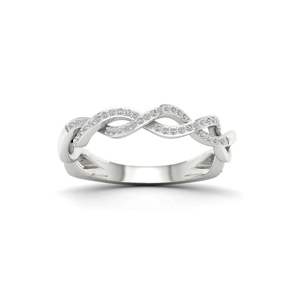 S925 Sterling Silver 1/6ct TDW Diamond Fashion Ring