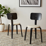 SAFAVIEH Alwine Upholstered Stackable Dining Chair (Set of 2) - 23Wx23Dx33H