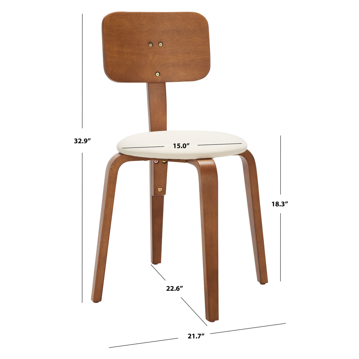 SAFAVIEH Alwine Upholstered Stackable Dining Chair (Set of 2) - 23Wx23Dx33H