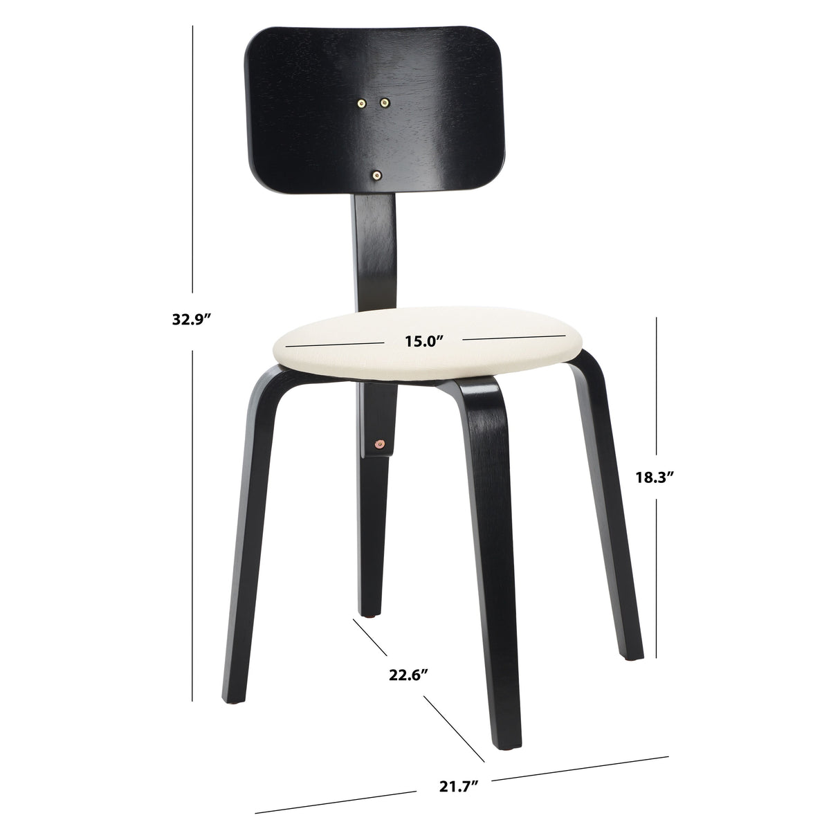 SAFAVIEH Alwine Upholstered Stackable Dining Chair (Set of 2) - 23Wx23Dx33H