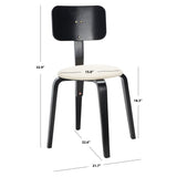 SAFAVIEH Alwine Upholstered Stackable Dining Chair (Set of 2) - 23Wx23Dx33H