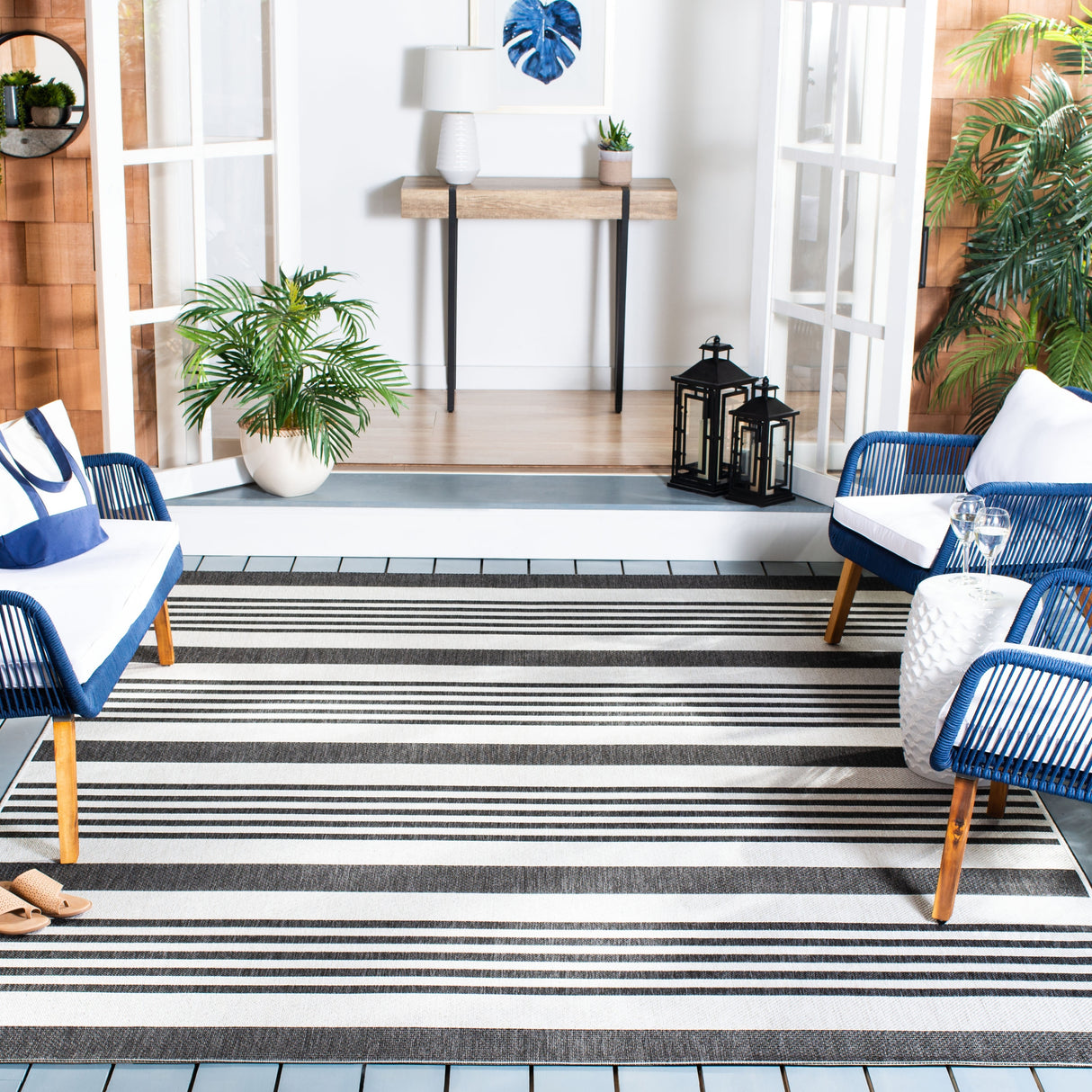 SAFAVIEH Beach House Mecbure Indoor/ Outdoor Waterproof Patio Backyard Rug