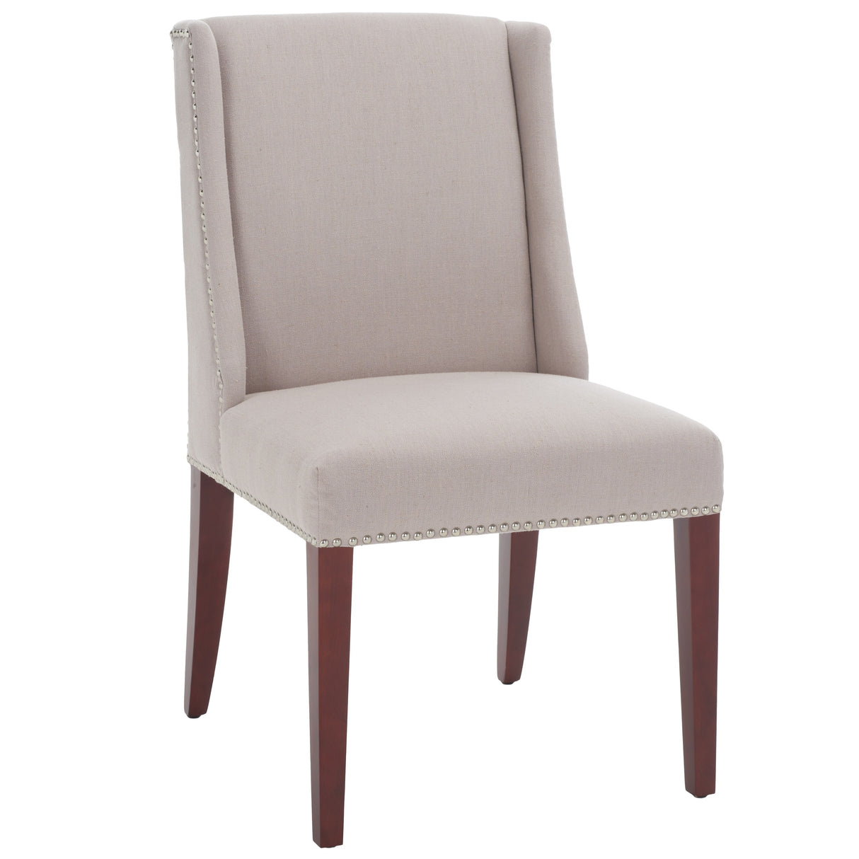 SAFAVIEH Chante Beige Linen Dining Chair (Set of 2) - 22" W x 26" D x 39" H - 22Wx26Dx39H