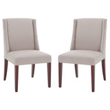 SAFAVIEH Chante Beige Linen Dining Chair (Set of 2) - 22" W x 26" D x 39" H - 22Wx26Dx39H