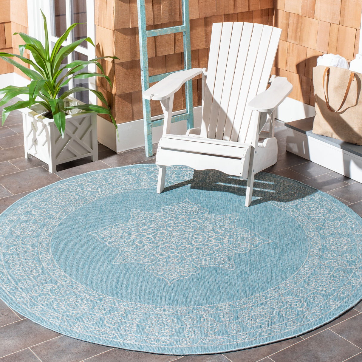SAFAVIEH Courtyard Zikrija Indoor/ Outdoor Waterproof Patio Backyard Rug