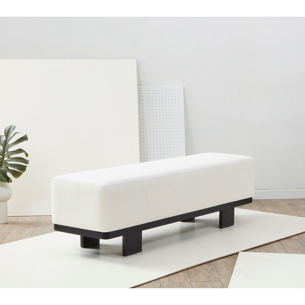 SAFAVIEH Couture Fjorela Modern Bench - 58.7 In. W x 17.5 In. D x 18.1 In. H - 59Wx18Dx18H