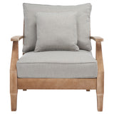 SAFAVIEH Couture Freida Wood Patio Arm Chair - 31.4" W x 35.6" L x 32.6" H - 31W x 36D x 33H