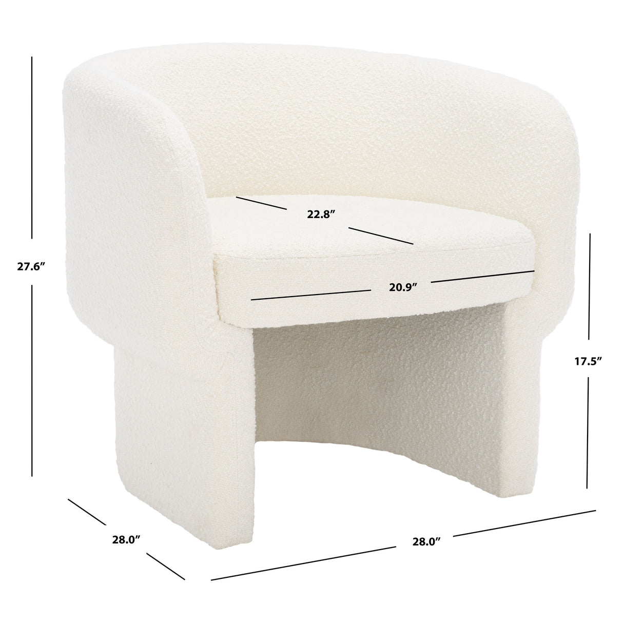 SAFAVIEH Couture Kolja Modern Dining Chair - 31 In W x 28 In D x 28 In H - 28Wx28Dx28H