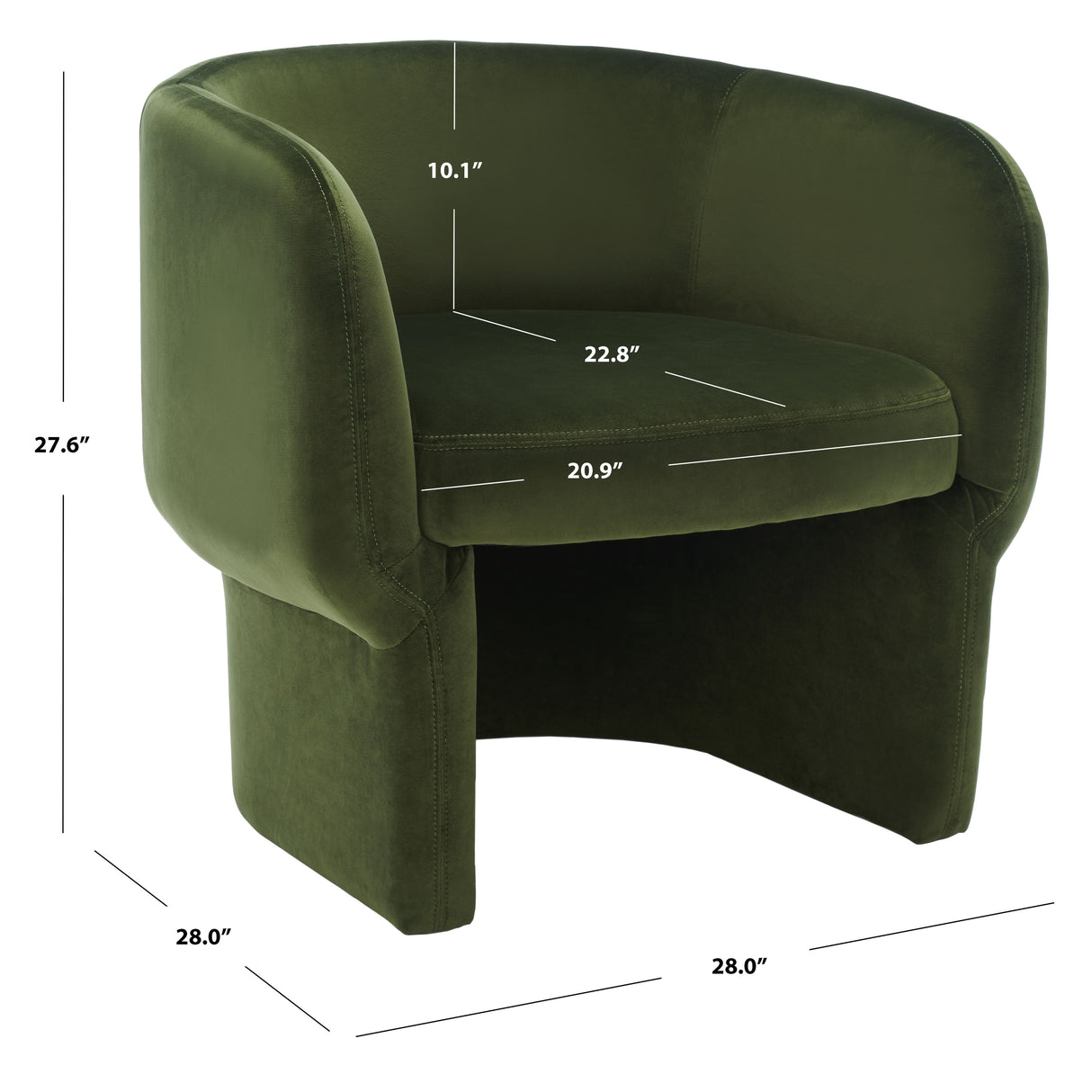 SAFAVIEH Couture Kolja Modern Dining Chair - 31 In W x 28 In D x 28 In H - 28Wx28Dx28H