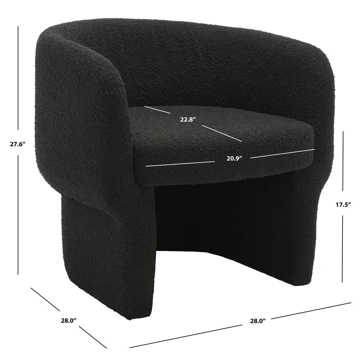 SAFAVIEH Couture Kolja Modern Dining Chair - 31 In W x 28 In D x 28 In H - 28Wx28Dx28H