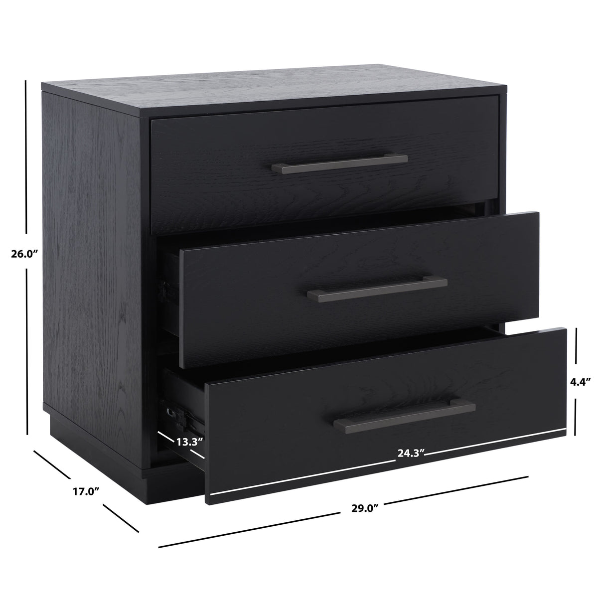 SAFAVIEH Couture Olguta 3-Drawer Nightstand