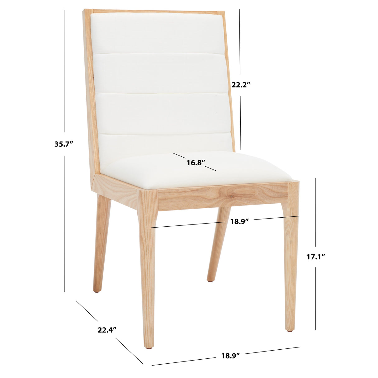SAFAVIEH Couture Shonagh Linen Dining Chair (Set of 2) - 19 In W x 22 In D x 36 In H - 19Wx22Dx36H