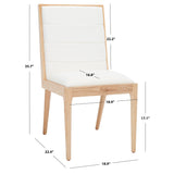 SAFAVIEH Couture Shonagh Linen Dining Chair (Set of 2) - 19 In W x 22 In D x 36 In H - 19Wx22Dx36H