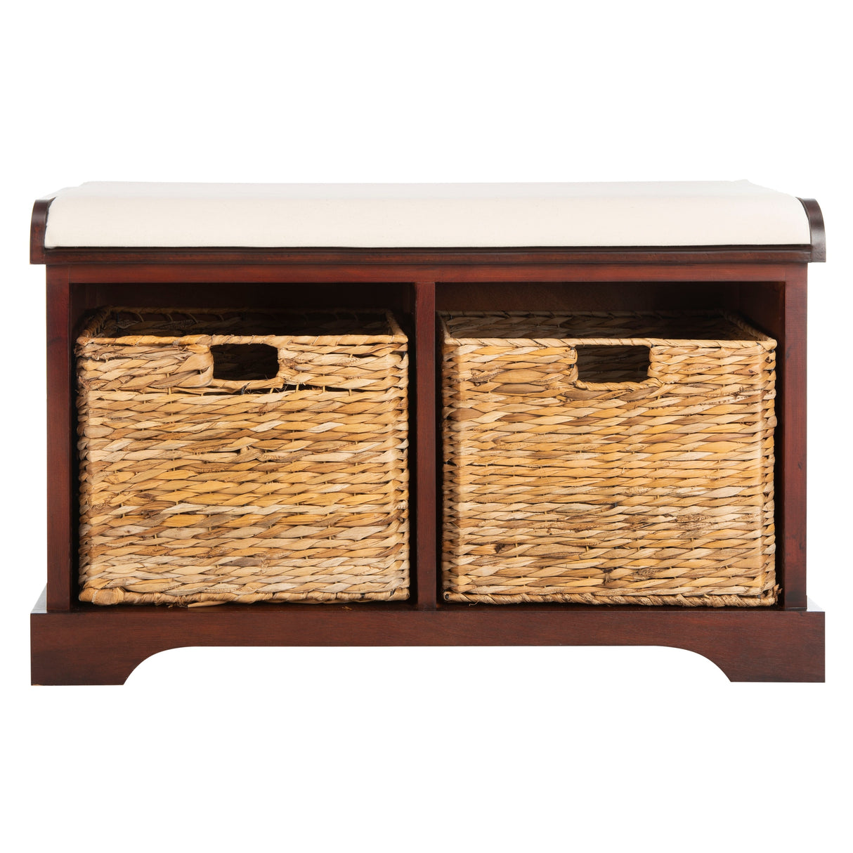 SAFAVIEH Euphemia Brown Woven Storage Basket Bench - 33.5" x 16.1" x 19.9" - 34Wx16Dx20H