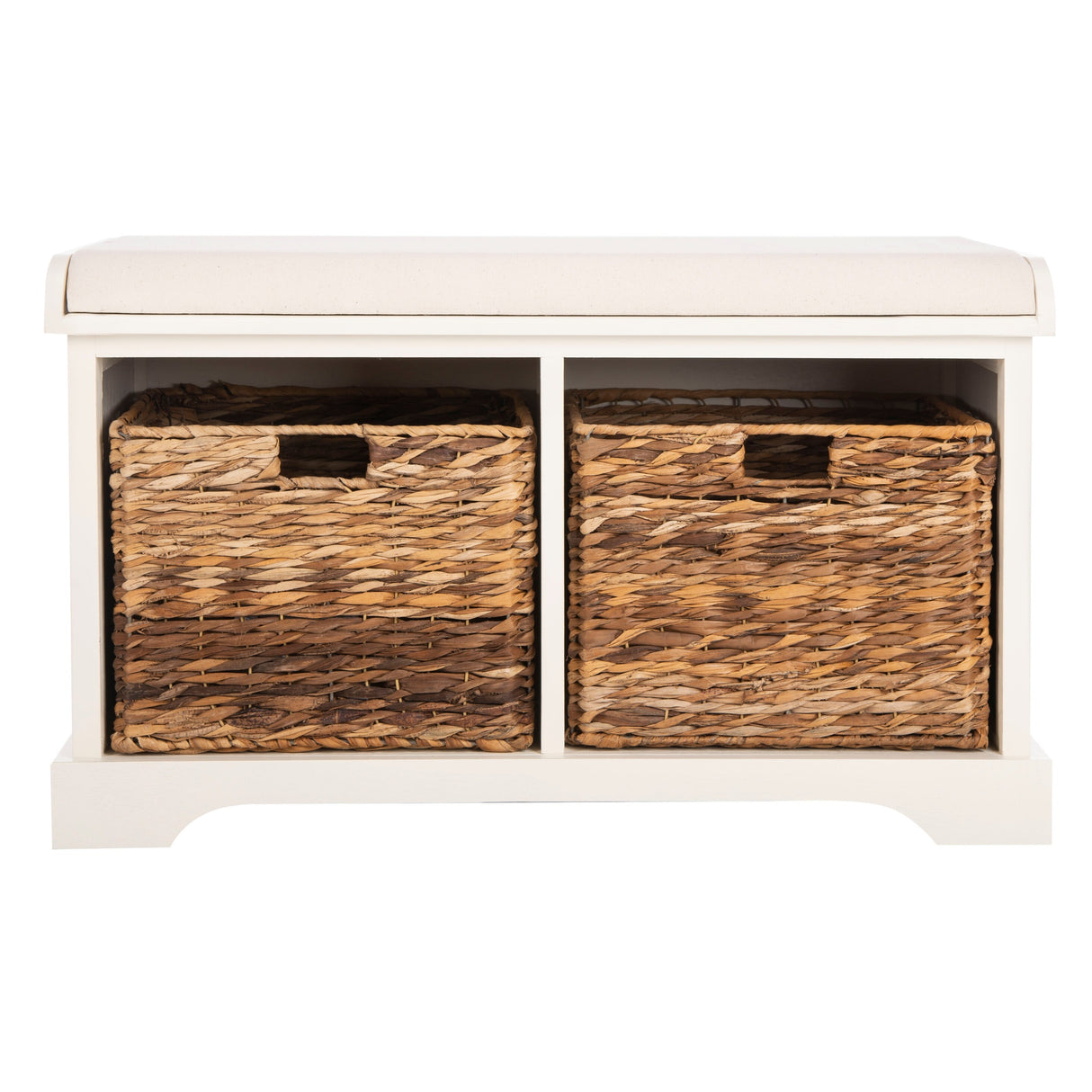 SAFAVIEH Euphemia Brown Woven Storage Basket Bench - 33.5" x 16.1" x 19.9" - 34Wx16Dx20H