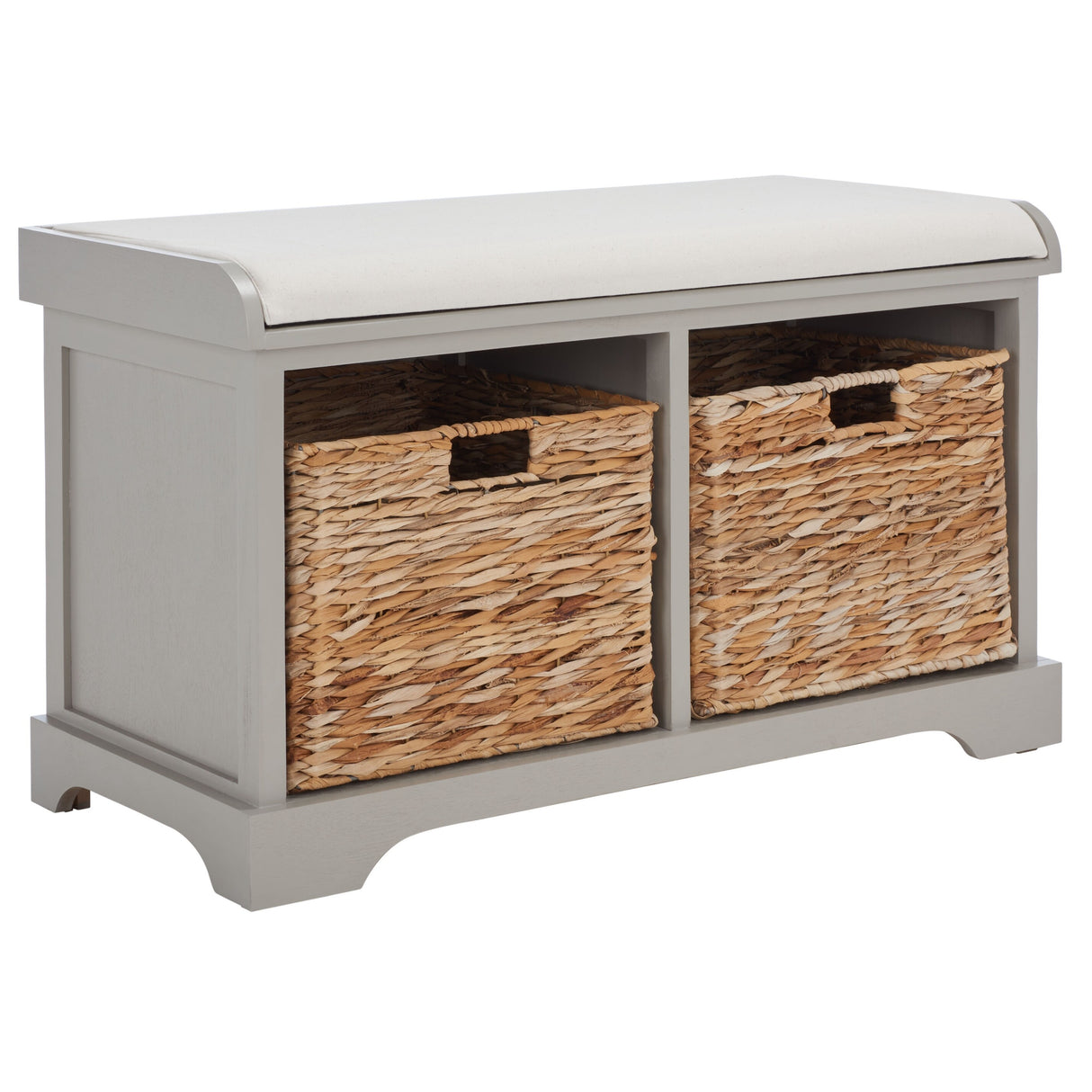 SAFAVIEH Euphemia Brown Woven Storage Basket Bench - 33.5" x 16.1" x 19.9" - 34Wx16Dx20H
