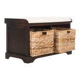 SAFAVIEH Euphemia Brown Woven Storage Basket Bench - 33.5" x 16.1" x 19.9" - 34Wx16Dx20H