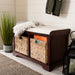 SAFAVIEH Euphemia Brown Woven Storage Basket Bench - 33.5" x 16.1" x 19.9" - 34Wx16Dx20H