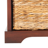 SAFAVIEH Euphemia Brown Woven Storage Basket Bench - 33.5" x 16.1" x 19.9" - 34Wx16Dx20H