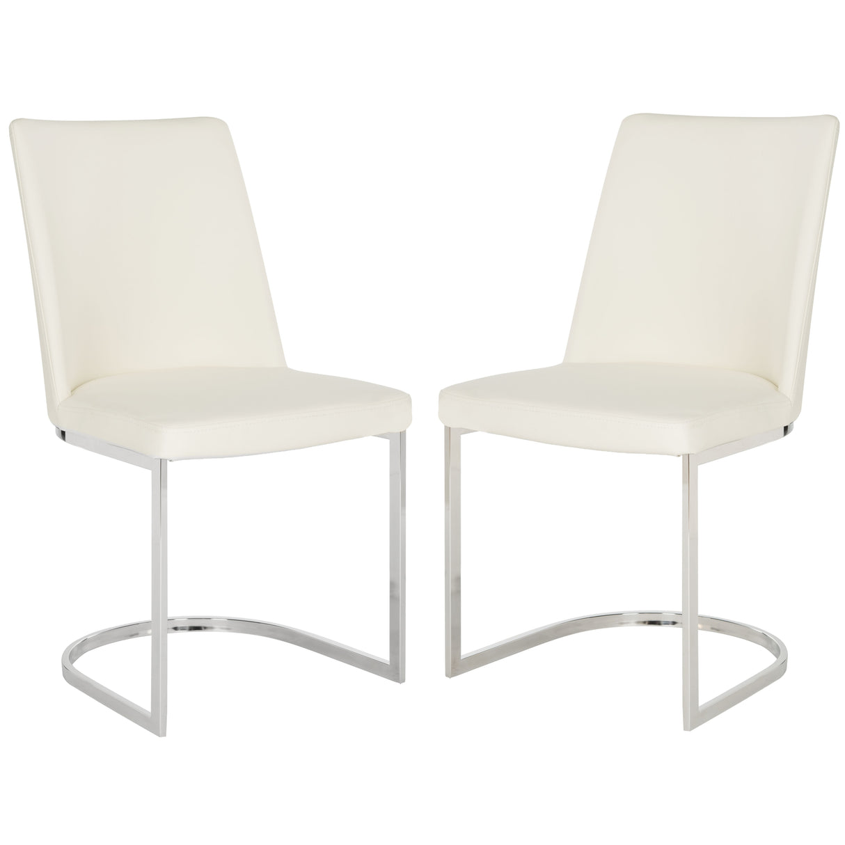 SAFAVIEH Felipa Mid-Century Modern White Dining Chair (Set of 2) - 18.5" x 22.3" x 33.5" - 19Wx22Dx34H