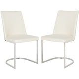 SAFAVIEH Felipa Mid-Century Modern White Dining Chair (Set of 2) - 18.5" x 22.3" x 33.5" - 19Wx22Dx34H