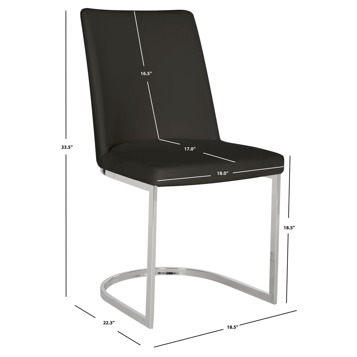 SAFAVIEH Felipa Mid-Century Modern White Dining Chair (Set of 2) - 18.5" x 22.3" x 33.5" - 19Wx22Dx34H