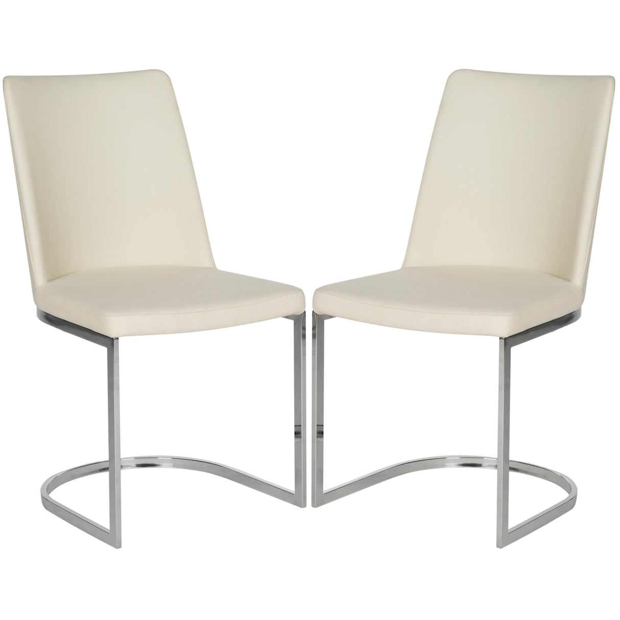 SAFAVIEH Felipa Mid-Century Modern White Dining Chair (Set of 2) - 18.5" x 22.3" x 33.5" - 19Wx22Dx34H