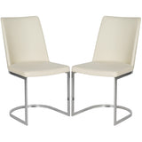 SAFAVIEH Felipa Mid-Century Modern White Dining Chair (Set of 2) - 18.5" x 22.3" x 33.5" - 19Wx22Dx34H