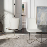 SAFAVIEH Felipa Mid-Century Modern White Dining Chair (Set of 2) - 18.5" x 22.3" x 33.5" - 19Wx22Dx34H