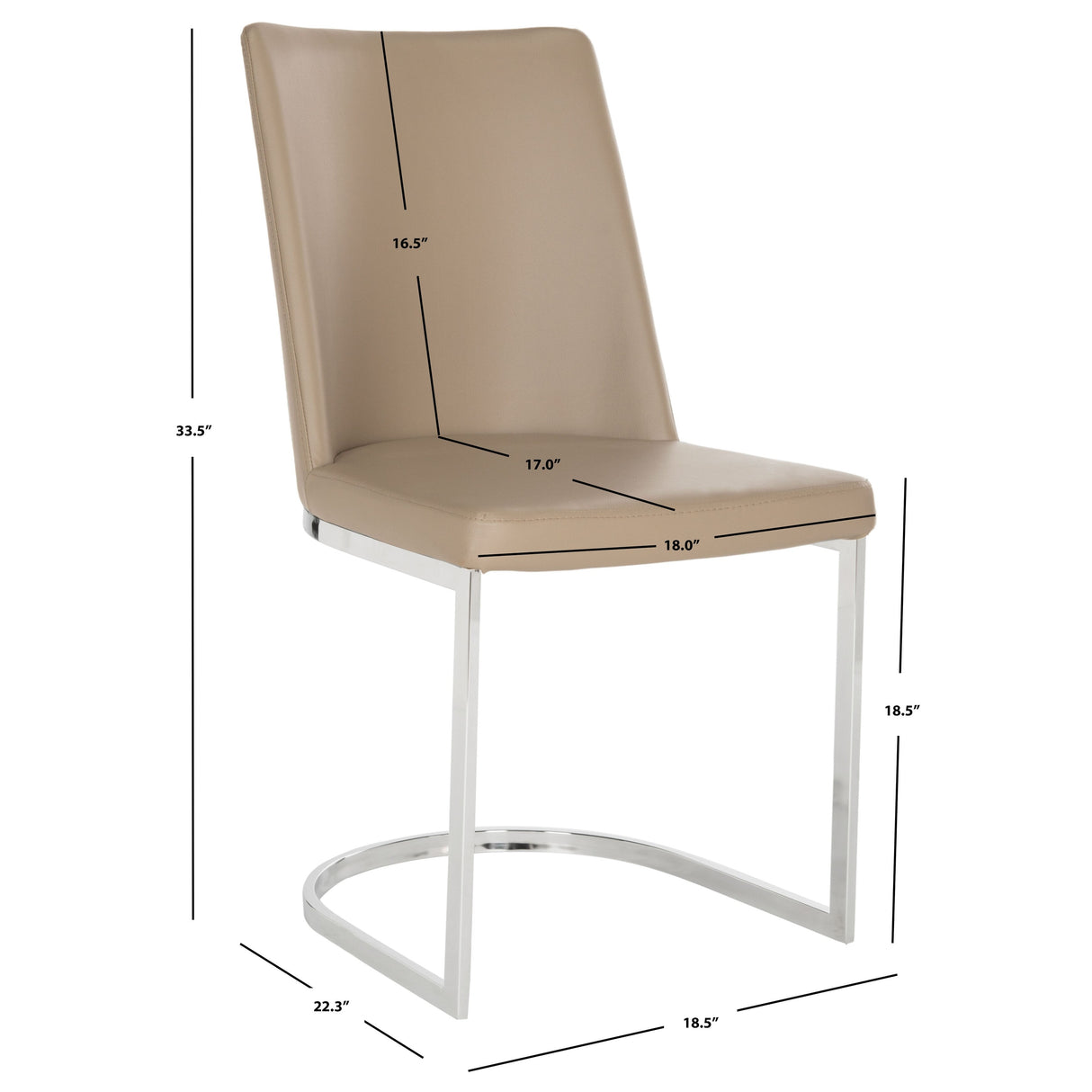 SAFAVIEH Felipa Mid-Century Modern White Dining Chair (Set of 2) - 18.5" x 22.3" x 33.5" - 19Wx22Dx34H