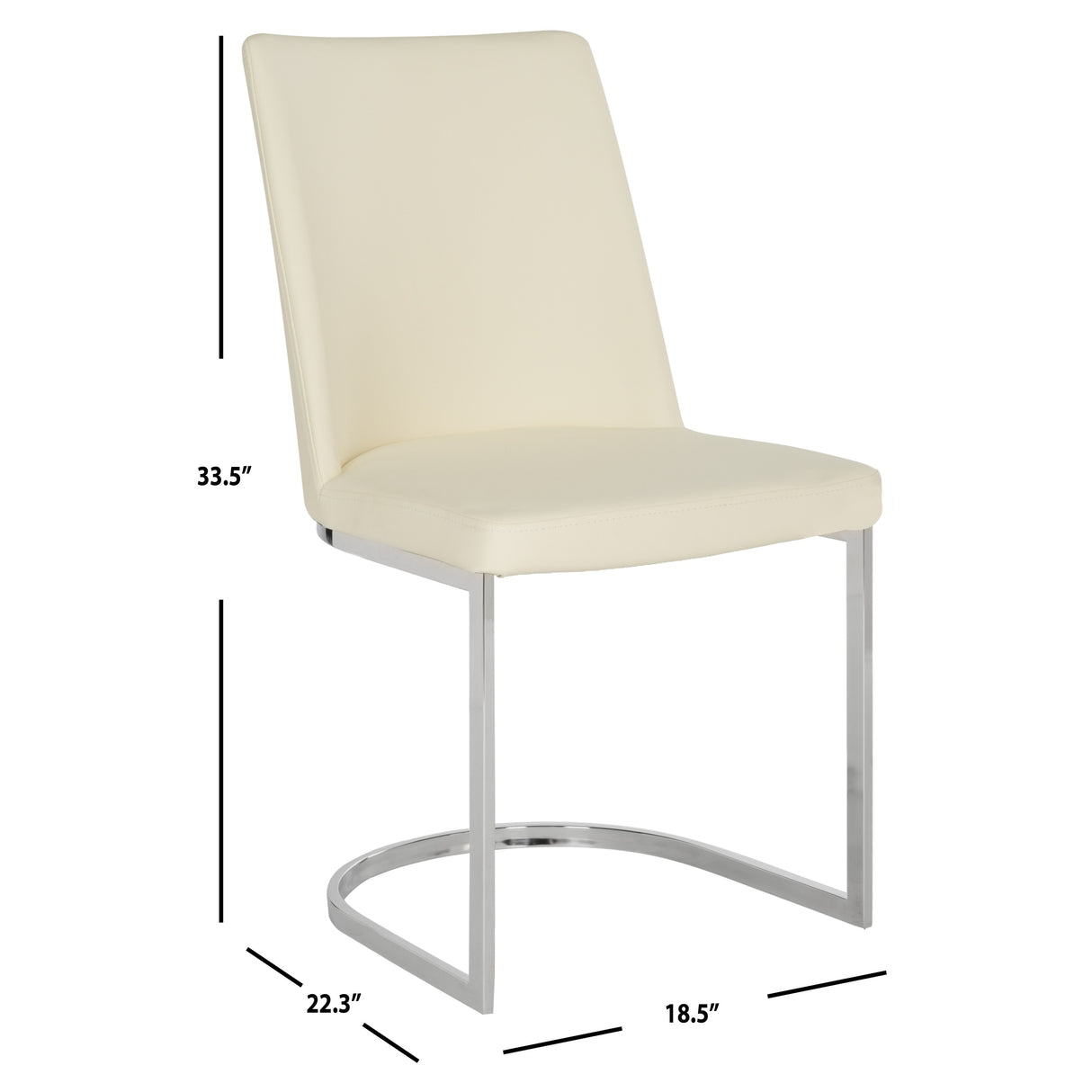 SAFAVIEH Felipa Mid-Century Modern White Dining Chair (Set of 2) - 18.5" x 22.3" x 33.5" - 19Wx22Dx34H