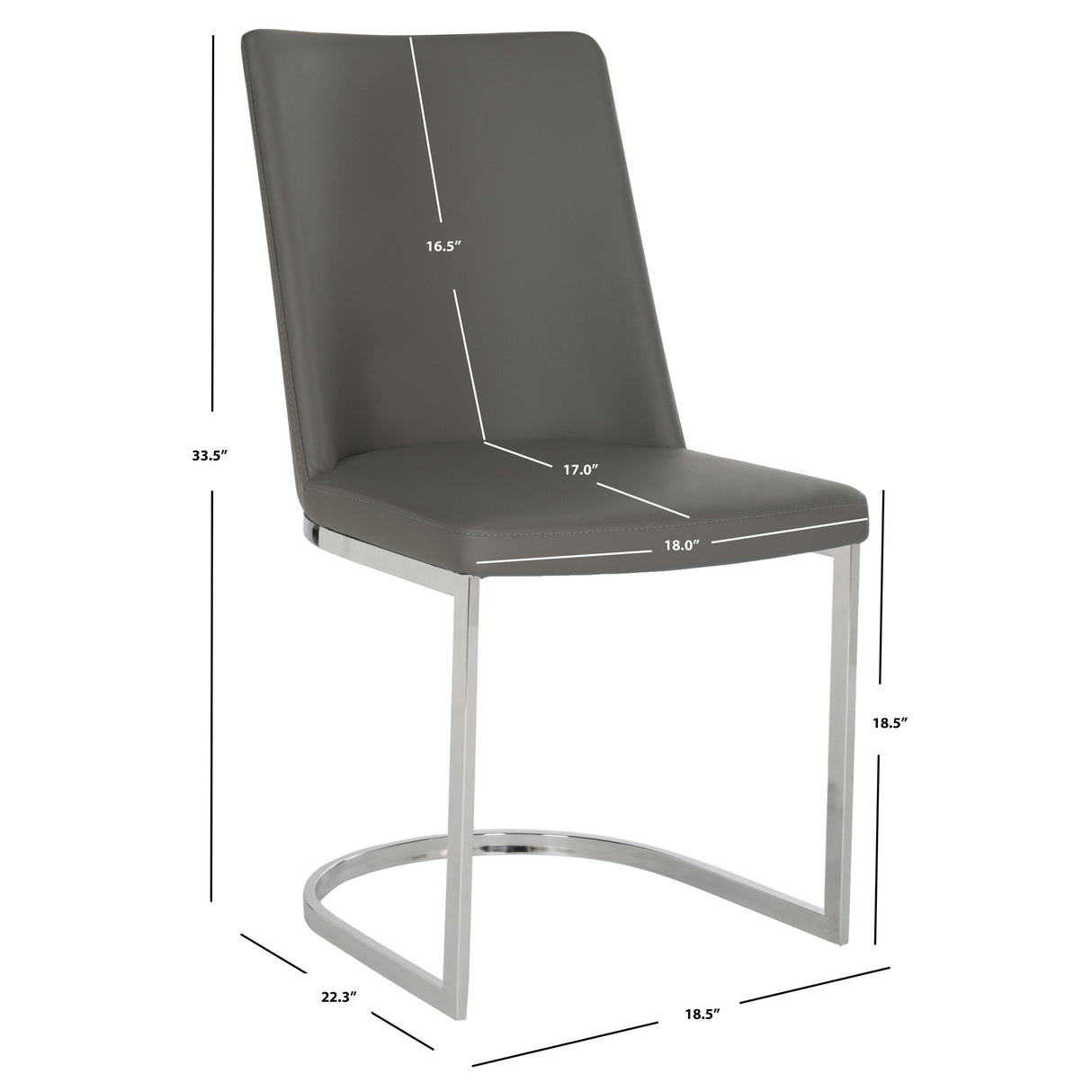 SAFAVIEH Felipa Mid-Century Modern White Dining Chair (Set of 2) - 18.5" x 22.3" x 33.5" - 19Wx22Dx34H