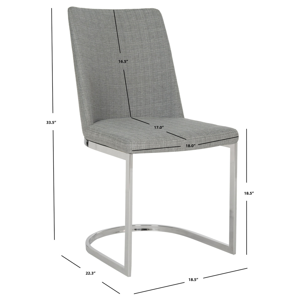 SAFAVIEH Felipa Mid-Century Modern White Dining Chair (Set of 2) - 18.5" x 22.3" x 33.5" - 19Wx22Dx34H