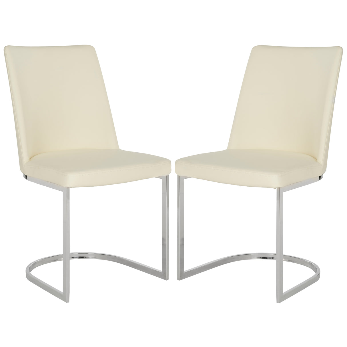 SAFAVIEH Felipa Mid-Century Modern White Dining Chair (Set of 2) - 18.5" x 22.3" x 33.5" - 19Wx22Dx34H