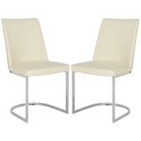 SAFAVIEH Felipa Mid-Century Modern White Dining Chair (Set of 2) - 18.5" x 22.3" x 33.5" - 19Wx22Dx34H