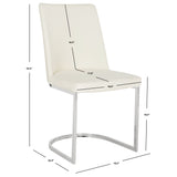 SAFAVIEH Felipa Mid-Century Modern White Dining Chair (Set of 2) - 18.5" x 22.3" x 33.5" - 19Wx22Dx34H