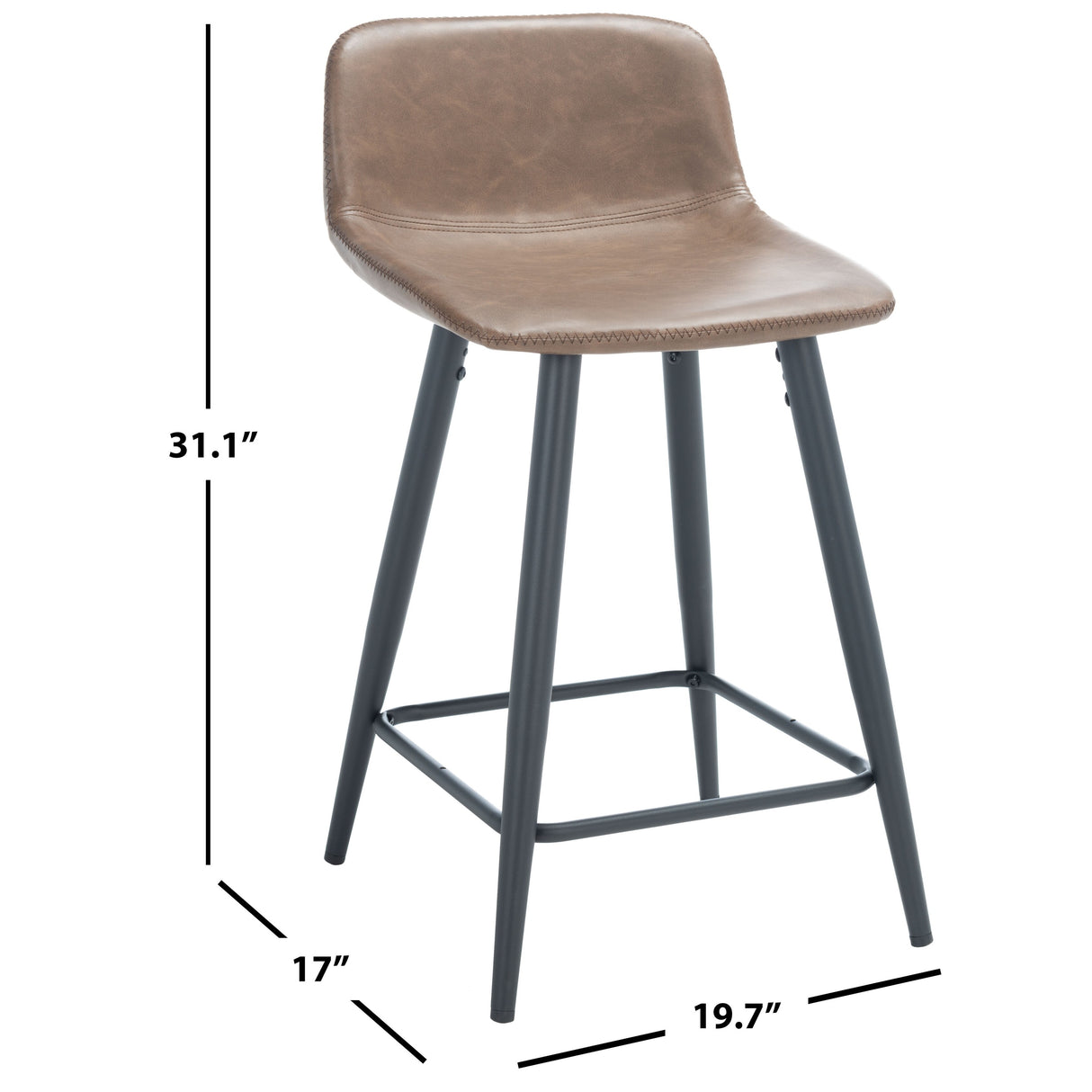 SAFAVIEH Flo 24-inch Counter Stool - 19.7" x 17" x 31.1" - 20Wx17Dx31H