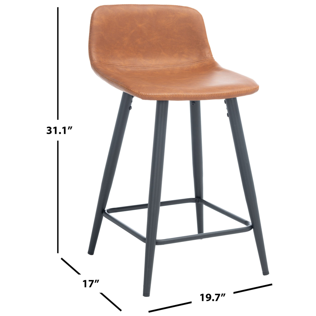 SAFAVIEH Flo 24-inch Counter Stool - 19.7" x 17" x 31.1" - 20Wx17Dx31H